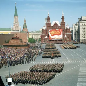 45th: Victory Day Parade in Moscow's Red Square, 1990