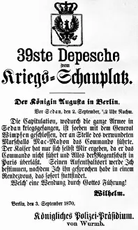 Franco German: Victory despatch from Sedan, 03.09.1870