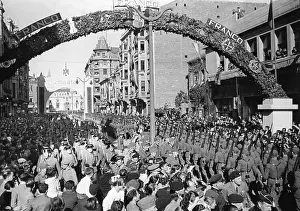 Guardia: Victory parade of Spanish national troops in Leon, Spain