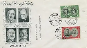 Typewritten: Victory Through Unity, WW2 envelope, Canada