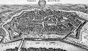 Matthaeus: Vienna with the old city wall, 1649