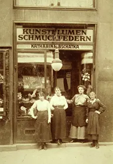 Signboard: Vienna: Shop for artificial flowers and