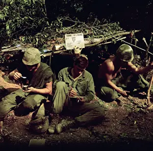 Fatigues: Vietnam War. Home is where you dig was the sign
