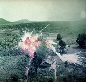 Napalm: Vietnam War, Napalm bombs explode on Viet Cong