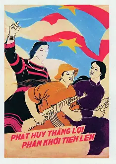 Ak47: Vietnamese Patriotic Poster, Encourage Progress & Excitement