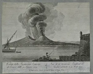 Eruptions: View of 30th eruption of ash of Mount Vesuvius