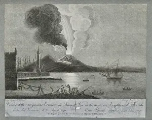 Eruptions: View of the 30th eruption of Mount Vesuvius, 8 August 1779