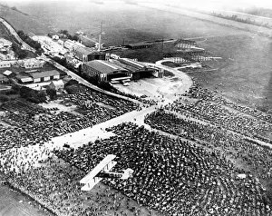 Airdrome: A view from the air of the huge crowds gathered ?