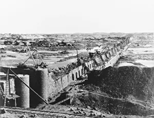 Upstream: View of Aswan Dam during construction
