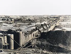 Upstream: View of Aswan Dam during construction