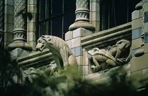Grotesque: Detail view of beast, designed by Alfred Waterhouse