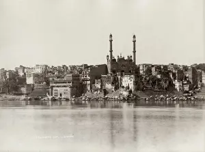 Ganges: View of Benares Varanasi from the River Ganges