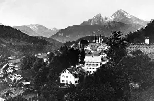 Steeples: View of Berchtesgaden and Watzmann, around 1890
