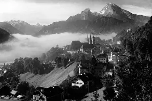 Steeples: View of Berchtesgaden and Watzmann, around 1890