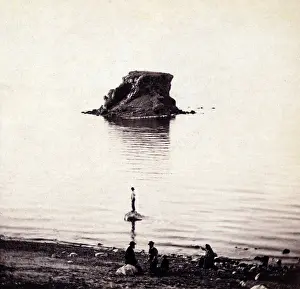 Stereocard: View of Black Rock in the Great Salt Lake, ?
