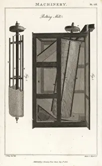 Pantologia: View of a bolting mill from the 18th century