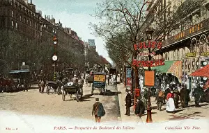 Boulevards: View of the Boulevard des Italiens. Paris