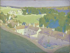 Oaks: View of Box ' landscape with village