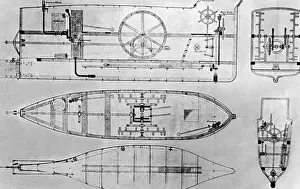 Acceptance: Side view of the Brandtaucher, ca. 1850