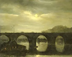 Antonie: View of a Bridge on the Seine in Paris by Moonlight
