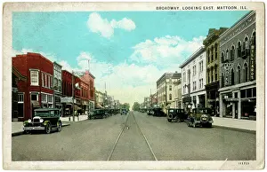 Billiards: View of Broadway, Mattoon, Illinois, USA