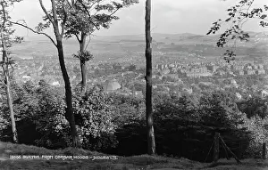 Derbyshire: View of Buxton from Corbar Woods