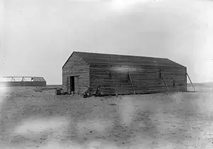 Braces: View of the camp building at Kitty Hawk from the northwest