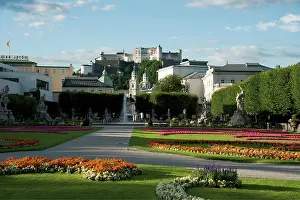Hohensalzburg: View from Castle Mirabell garden to the cathedral