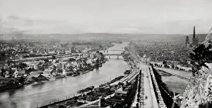 Rouen: View of the city centre of Rouen along the river Seine