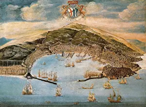 A View of the city and harbour of Genova