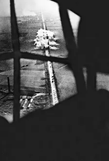 Dropped: View from the cockpit of a German bomber in the attack, 1940