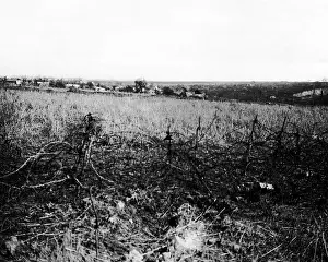 Combles: View of Combles from old German trench, WW1