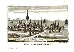 Viaggi: View of Copenhagen, Denmark, circa 1808