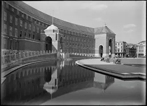Harker: View of the council building and adjoining pool