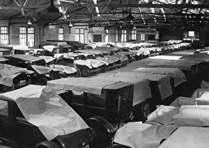 Safekeeping: View of a covered parking during the Great Depression