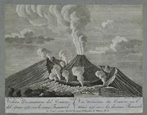 Eruptions: View of the crater of Mount Vesuvius, 1775