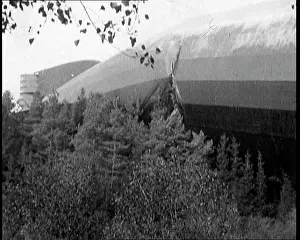 Grounded: A View of the Damaged Sides of a Zeppelin Airship