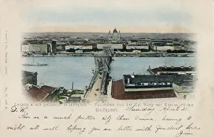 Szechenyi: View of Danube River and Chain Bridge, Budapest