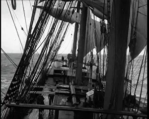 Windjammer: View From the Deck of a Large Windjammer Sailing