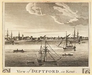 William Thornton: View of Deptford on the River Thames, Kent, 1784