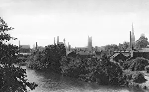 Derwent: View of Derby from across the River Derwent