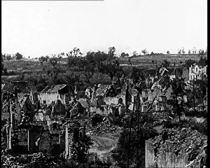 Collapsed: A View Over a Destroyed Village. Heavily Damaged
