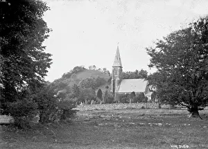 Moat: View of Donegore church and surrounding moat and wall