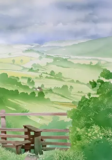 View down an English valley