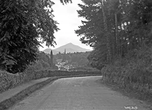 Sugarloaf: View of Enniskerry and Sugarloaf mountain in the distance