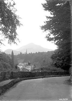 Sugarloaf: View of Enniskerry and Sugarloaf mountain in the distance