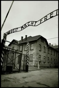 Morbid: View of entrance Auschwitz