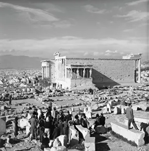 Caryatids: View of the Erechtheion, Acropolis, Athens, Greece