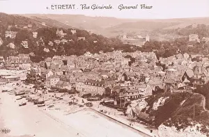 Etretat: A view of Etretat and the beach, 1920s