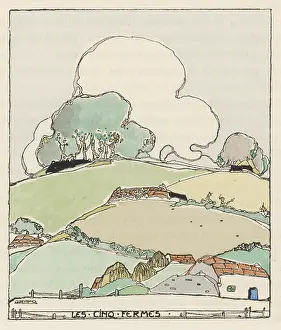 Jessie M King: VIEW OVER FIELDS